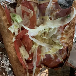 Half of an Italian hoagie, pretty disappointing.