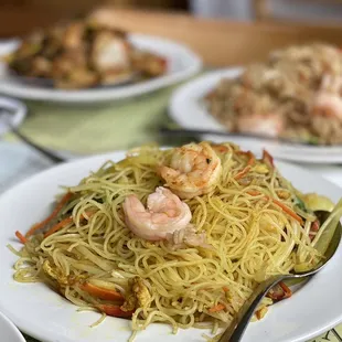 shrimp and noodles