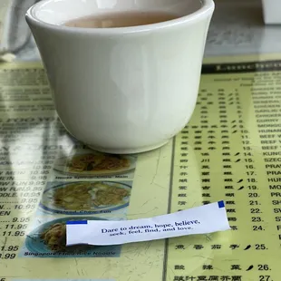 a cup of tea on a table