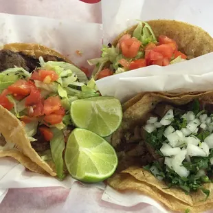 Tacos - Steak &amp; Onions (Asada), Ribeye (Bistec), Tongue (Lengua)