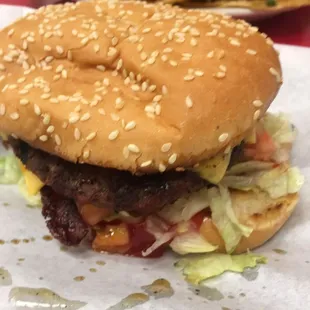 Double cheeseburger with bacon