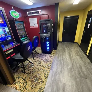 a row of arcade machines