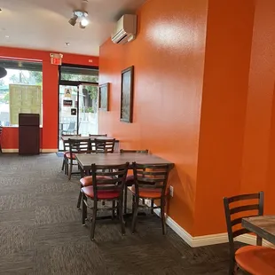 Clean spacious indoor dining