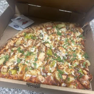 2 slices bbq chicken
