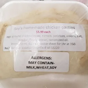 Chicken pastie