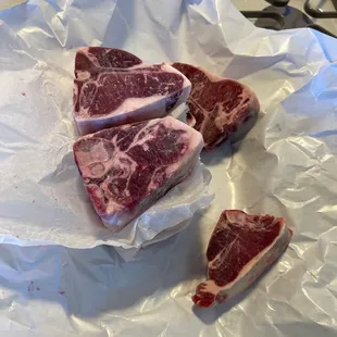 Frozen lamb chop.