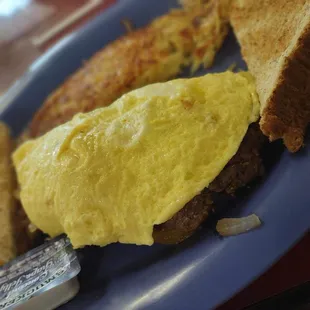 Steak omelet