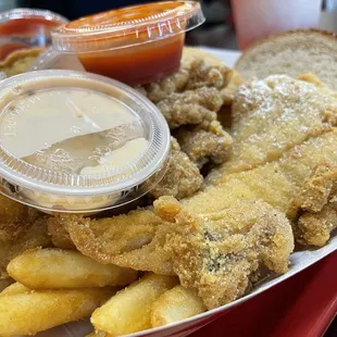 Red snapper and catfish nuggets