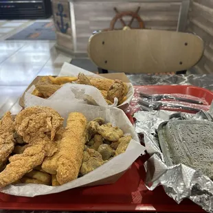 Gizzards chicken tenders Alaskan cod