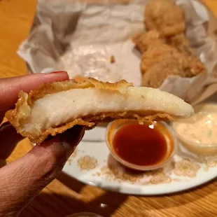 Inside a Fried Basa Fish Fillet