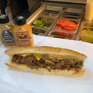 Philly cheese steak combo soda and chips