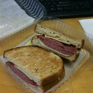 Today&apos;s special: Reuben on light rye.