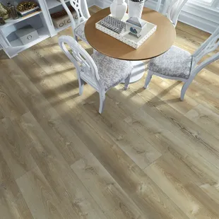 a dining table and chairs