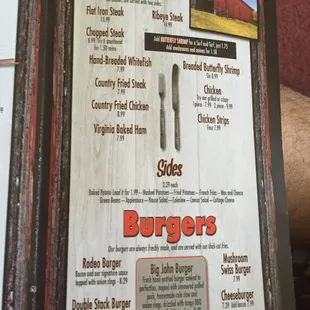 a menu for a restaurant
