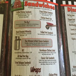 the menu