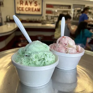 two bowls of ice cream