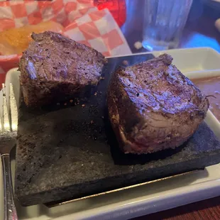Filet on a Roc - starting to cook.