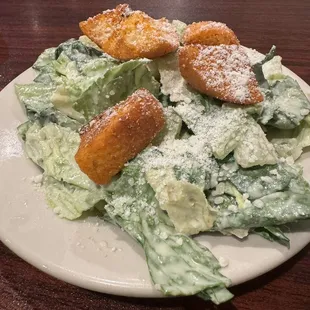 Caesar salad. Well chopped salad.