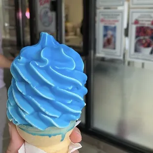 Blue raspberry dip cone