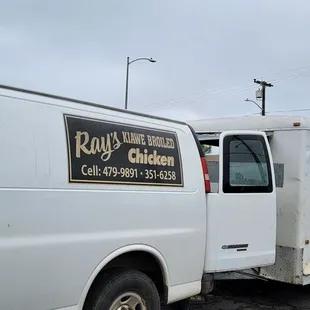 a white truck parked in a parking lot