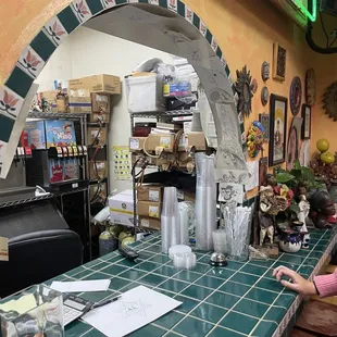 a woman at the counter