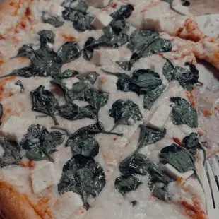 Spinach and feta pizza