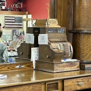 Cash register at soda fountain.