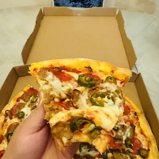 Meat Lovers Pizza with jalapeño no ham