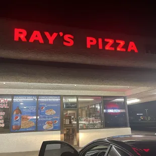 Front of pizza restaurant