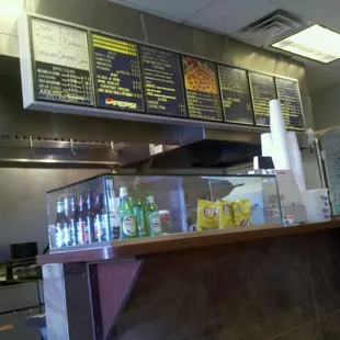 the menu and counter