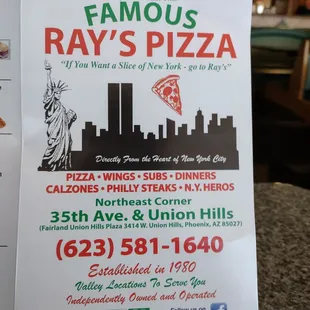 a sign for the famous ray's pizza