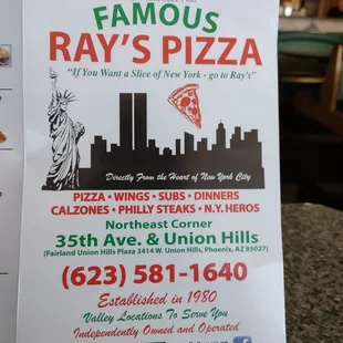 a sign for the famous ray's pizza