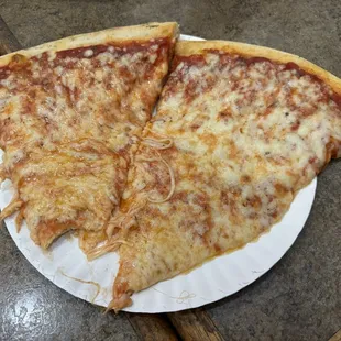 Two slices of cheese pizza!