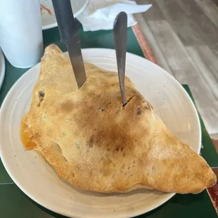 Calzone at arrival