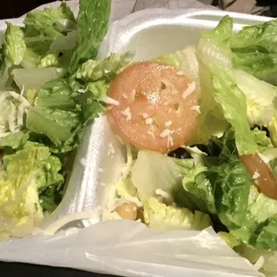 Superb salad...loaded with cheese, black olives, pepper, tomato  I had Blue cheese dressing