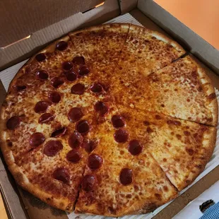 NY Style, half pep, half cheese