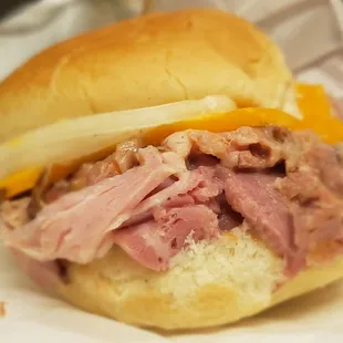 The hot ham sandwich was good