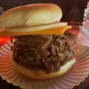 Hot beef sandwich was good