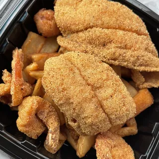 2 pc Catfish 3 Shrimp Plate