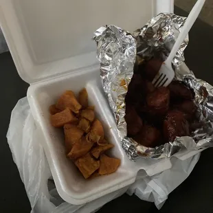 Small Candied Yams and Jr. Smoked Sausage