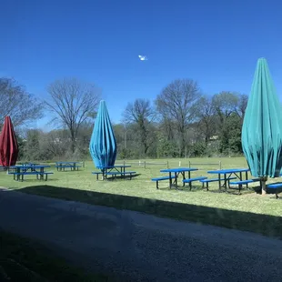 Picnic space just outside the building. Also a nice playground (not pictured here).