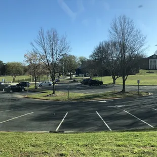 Free parking in lot outside the building.