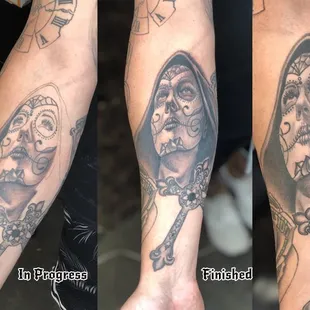 Progression of a tattoo by Rippy