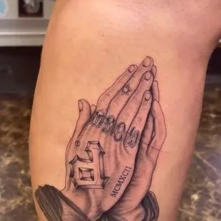 Praying hands Tattoo Done by Dillon at raystattoo.com