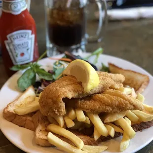 Catfish with fries and salad!