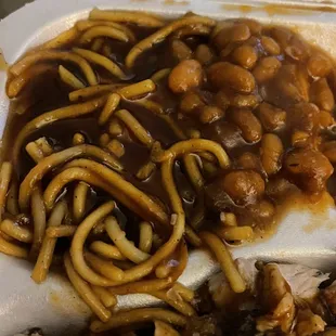 BBQ spaghetti and beans