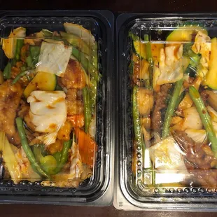 Hunan beef and Sichuan chicken, the food is good!