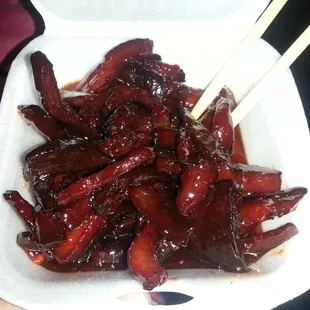 Boneless spare ribs. Aka meat candy! So good. . .