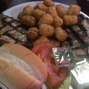 Grilled Chicken with Tater Tots
