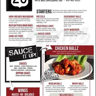 menu for rayz